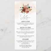 Rustige Herfst Floral Threadding Dinner Menu (Voorkant)