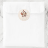 Rustige Herfst Floral Wedding Dank je Ronde Sticker (Tas)