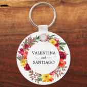 Rustige Herfst Floral Wedding Favor Sleutelhanger (Voorkant)