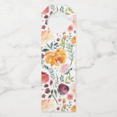 Rustige Herfst Floral Wedding Monogram Dank je Flessenhanger (Achterkant)