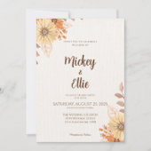 Rustige Herfst Floral Wedding Uitnodiging (Voorkant)