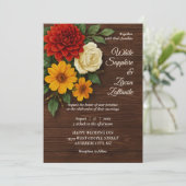 Rustige Herfst Floral Wedding Uitnodiging (Staand voorkant)