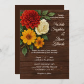 Rustige Herfst Floral Wedding Uitnodiging (Voorkant / Achterkant)