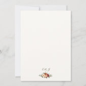 Rustige Herfst Floral Wedding Uitnodiging (Achterkant)