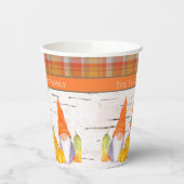 Rustige Herfst Gnome pomkin oranje gelooid Papieren Bekers (Links)