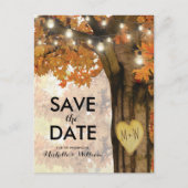 Rustige Herfst herfstboomlampjes sparen de datum Aankondigingskaart (Voorkant)