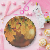 Rustige herfst laat Borden papier over Papieren Bordje (Feest)