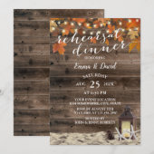 Rustige Herfst Lantern Beach Wedding Rehearsal Din Kaart (Voorkant / Achterkant)