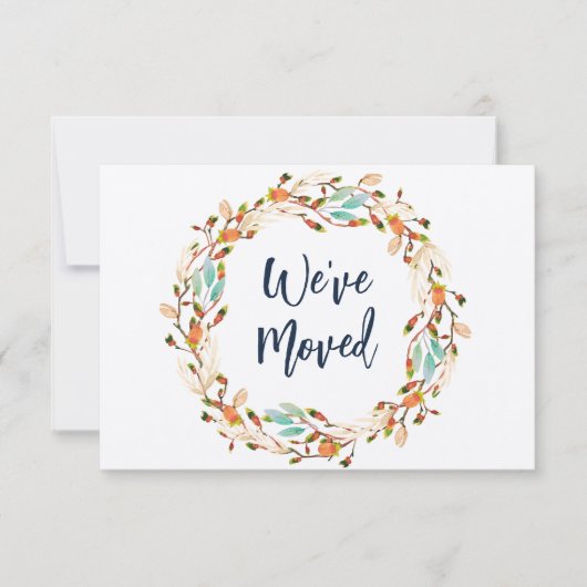 rustige herfst met nieuwe adresbewegende aankondig kaart (Voorkant)