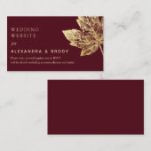 Rustige Herfst met rode en goudfolie Informatiekaartje (Voorkant / Achterkant)