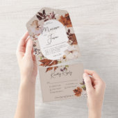 Rustige Herfst Neutrale reuktinten All In One Uitnodiging (Afscheurbaar)