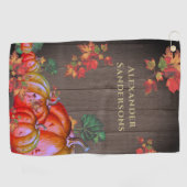 Rustige Herfst Oranje pompoen Golfhanddoek (Horizontaal)