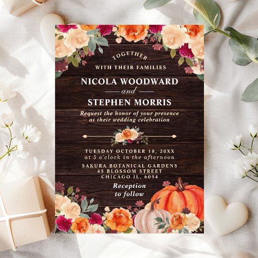 Rustige Herfst Oranje pompoen Kaart