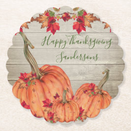 Rustige herfst Oranje pompoenen Kartonnen Onderzetters