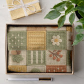 Rustige Herfst Patchwork Pompoen Decoupage Tissuepapier (Geschenk)
