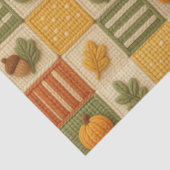 Rustige Herfst Patchwork Pompoen Decoupage Tissuepapier (Detail)