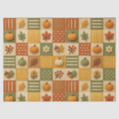 Rustige Herfst Patchwork Pompoen Decoupage Tissuepapier (Voorkant)
