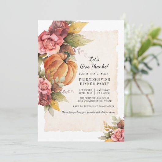 Rustige Herfst pompoen geven Bedankt Kaart (Staand voorkant)