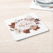 Rustige herfst pompoenen vierkante kartonnen onderzetter (Schuin)