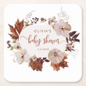 Rustige herfst pompoenen vierkante kartonnen onderzetter (Voorkant)