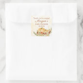 Rustige Herfst Pumpkin Baby shower Favor Vierkante Sticker (Tas)
