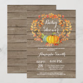 Rustige Herfst Pumpkin-Baby shower Kaart (Voorkant / Achterkant)