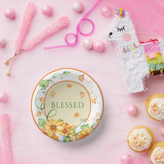 Rustige Herfst Pumpkin Floral Thanksgiving zonder Papieren Kommen (Feest)