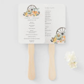 Rustige Herfst Pumpkin Leafy Floral Wedding Progra Handwaaier (Voorkant en achterkant)