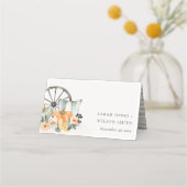 Rustige Herfst Pumpkin Leafy Floral Wheel Wedding (Voorkant)