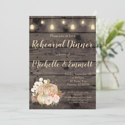 Rustige Herfst Pumpkin-repetitie - Inbeluitnodigin Kaart (Staand voorkant)