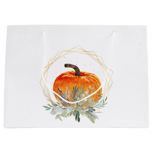 Rustige Herfst Pumpkin-Waterverf Groot Cadeauzakje (Voorkant)
