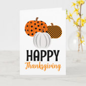 Rustige Herfst Pumpkins Happy Thanksgiving Kaart (Gele Bloem)