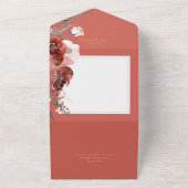 Rustige Herfst Rust Floral op Rust Dinner All In One Uitnodiging (Buitenkant)