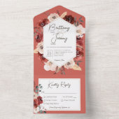 Rustige Herfst Rust Floral op Rust Dinner All In One Uitnodiging (Binnen)