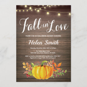 Rustige Herfst String Lights Bridal Shower Invitat Kaart
