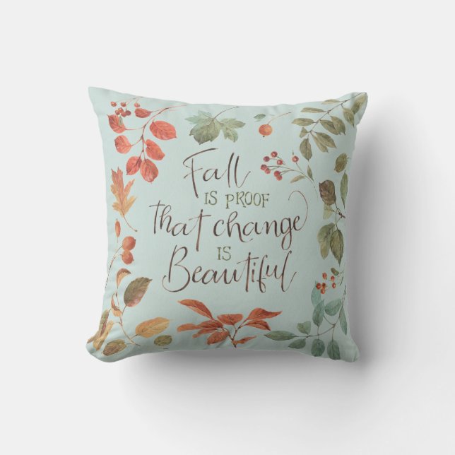 Rustige Herfst Waterverf afvalolie  Kussen (Voorkant)