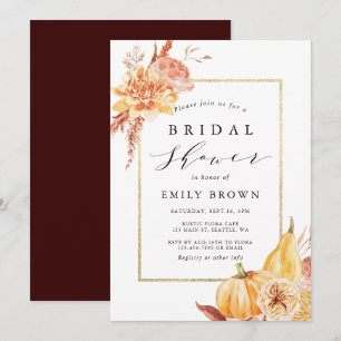 Rustige Herfst Waterverf Floral Vrijgezellenfeest Kaart