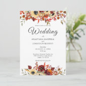 Rustige Herfst Zonnebloem Bompoetsbruiloft Kaart (Staand voorkant)