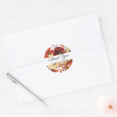Rustige Herfst Zonnebloem Bompoetsbruiloft Ronde Sticker (Envelop)