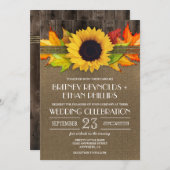 Rustige Herfst Zonnebloem + Buurbruiloft Kaart (Voorkant / Achterkant)