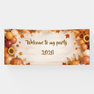 Rustige Herfstbladeren Herfst Pompoen Gelukkig Ver Spandoek