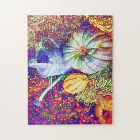 Rustige Herfsten pompoenen en bloemen Legpuzzel (Verticaal)