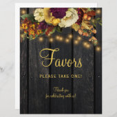 Rustige herfstherfstherfstherfstbruiloft bord (Voorkant / Achterkant)