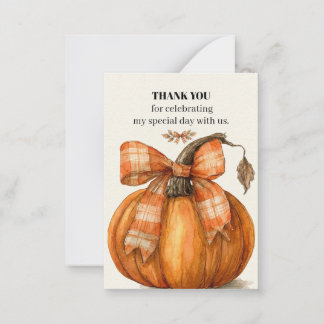 Rustige herfstpompoen bedankt notitiekaartje