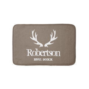 Rustige hert antler khaki beige aangepast badmat