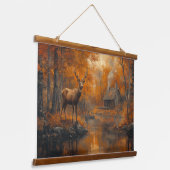 Rustige herten muurkunst hangend wandkleed (Gebogen)