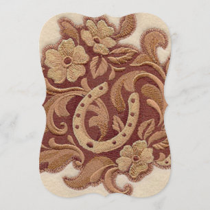 rustige hoefijzer cowgirl western land floral kaart