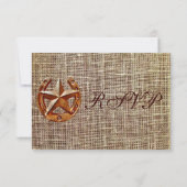 Rustige Hoefijzer Star Burlap Wedding RSVP-kaarten RSVP Kaartje (Achterkant)