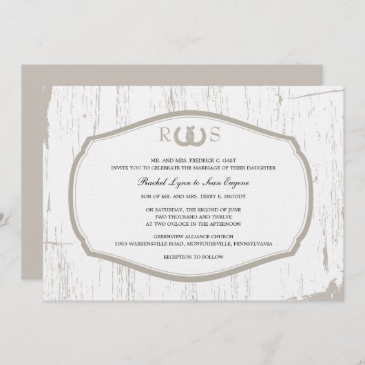 Rustige Hoefijzers Barn Wedding Kaart (Voorkant / Achterkant)