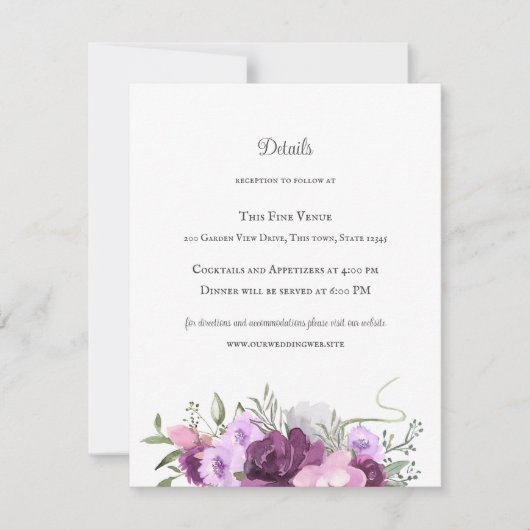 Rustige Hoefijzers en bloemen Paars Kaart (Voorkant)